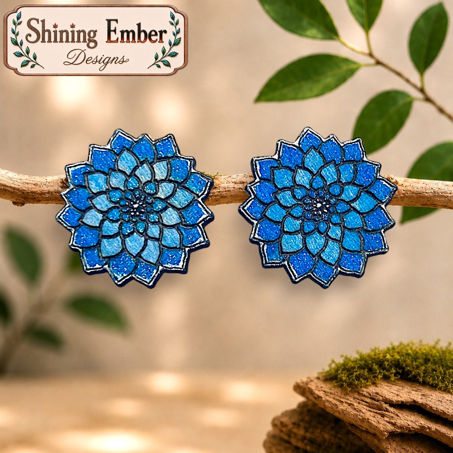 Distinct Blooms Hand-Painted Wood Earrings
