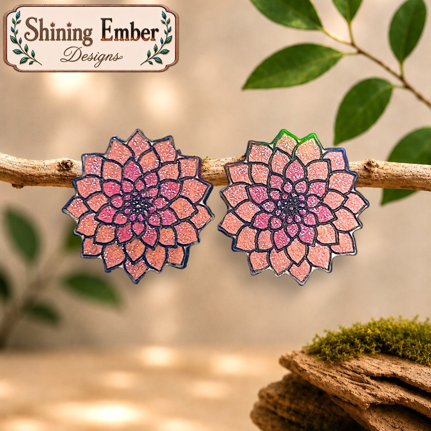 Distinct Blooms Hand-Painted Wood Earrings