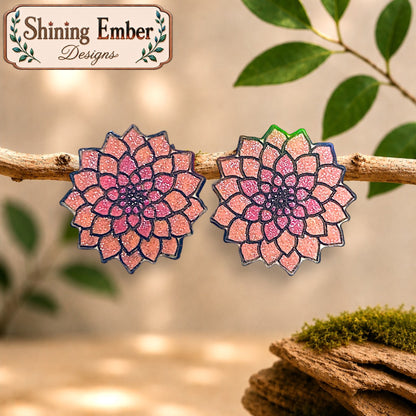 Distinct Blooms Hand-Painted Wood Earrings