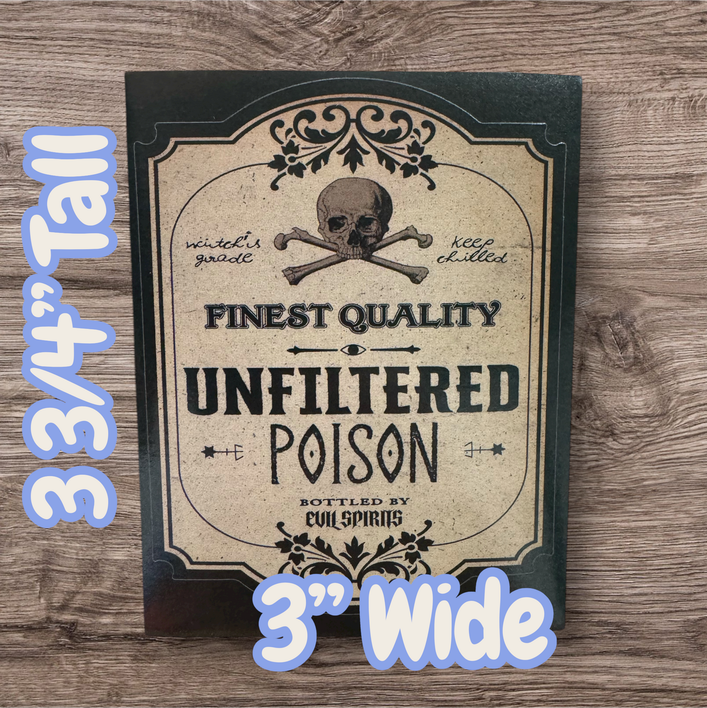 Wicked Spirits Bottle Label Stickers - Create Fun Bottles or Decorate Anything