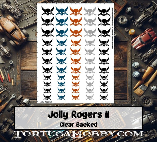 Jolly Rogers I - Clear Water Slide Decals - 1:24 Scale
