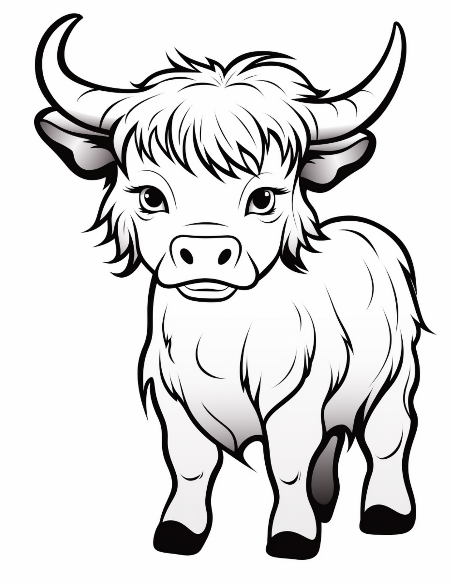 Coloring Book - Adorable Kawaii Cows Coloring Book