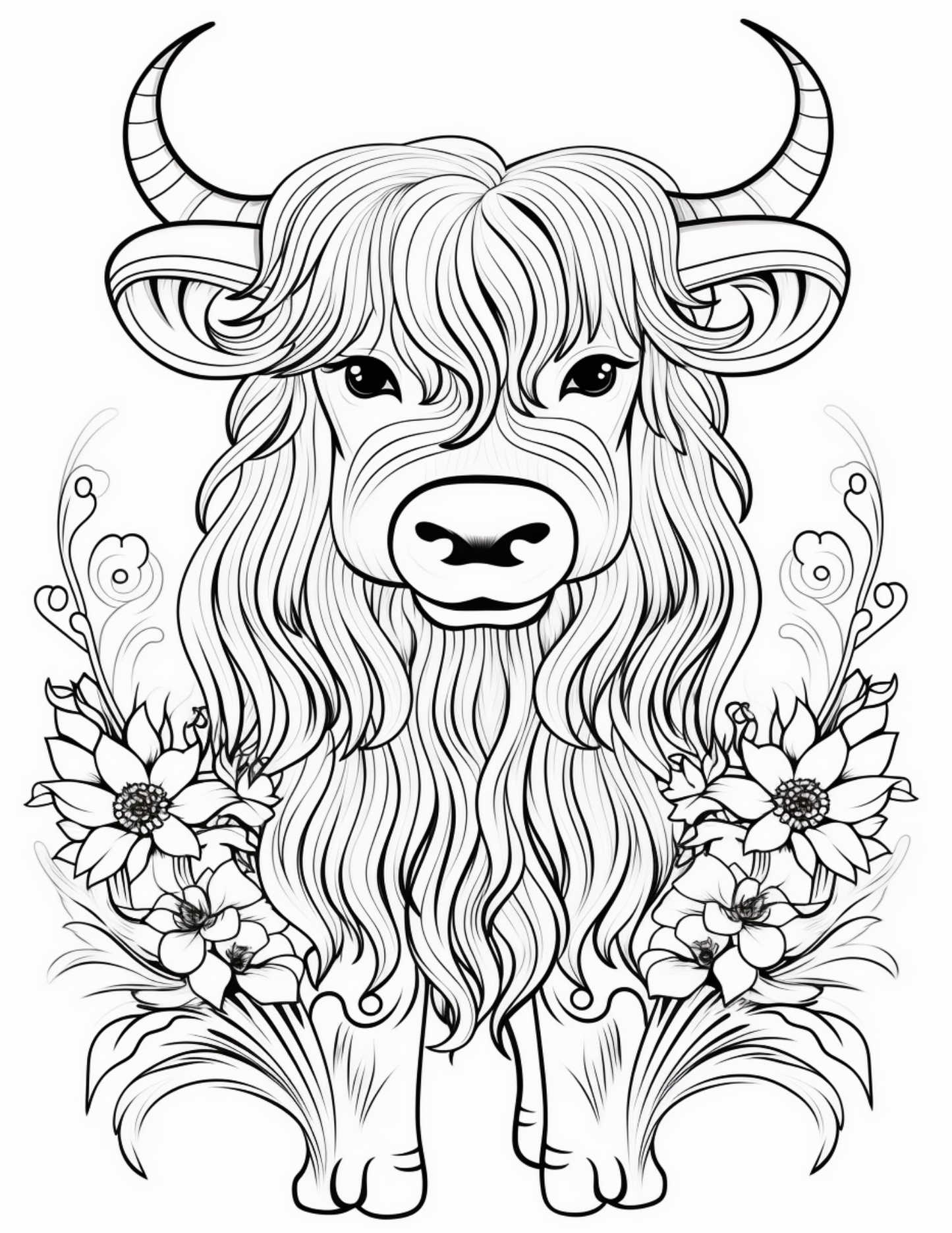 Coloring Book - Adorable Kawaii Cows Coloring Book