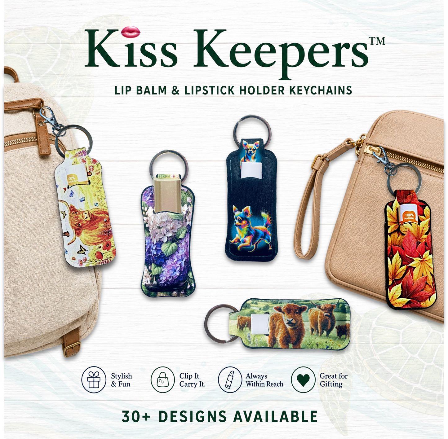 Lip Balm Holder | Lipstick & Chapstick Keychain | Kiss Keeper™ Collection