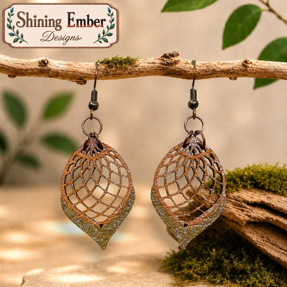 Lantern Hand-Painted Wood Earrings