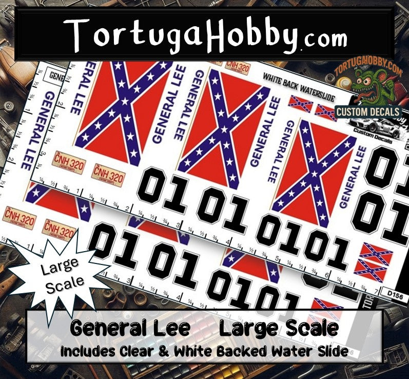 General Lee - Dukes of Hazzard - Water Slide Decals - Various Scale