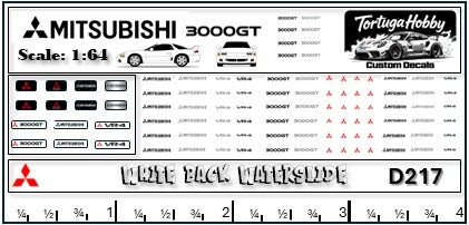 1:64 Scale Mitsubishi 3000 Badges & Emblems - Waterslide Decals