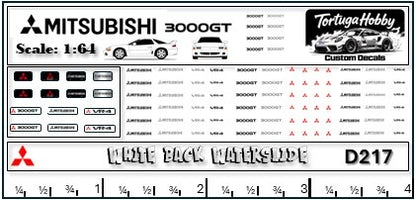 1:64 Scale Mitsubishi 3000 Badges & Emblems - Waterslide Decals