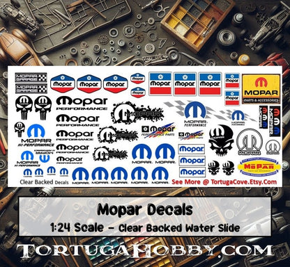 Mopar Racing Decals - Clear Water Slide Decals