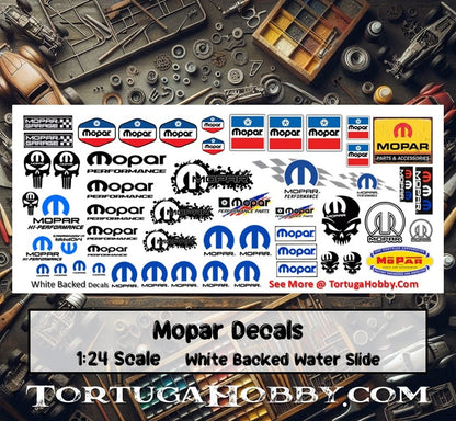 Mopar Racing Decals - Clear Water Slide Decals