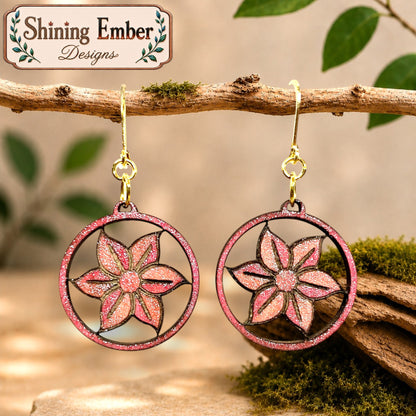 Blossom Hand-Painted Wood Earrings