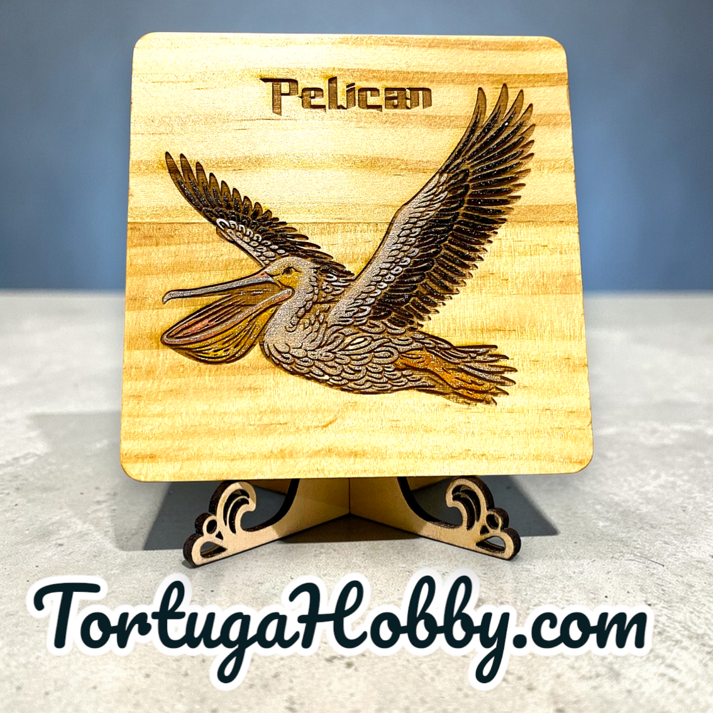 Feathered Friends Engraved and Hand-Painted Wood Bird Coasters