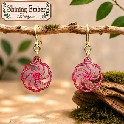 Swirl Hand-Painted Wood Earrings