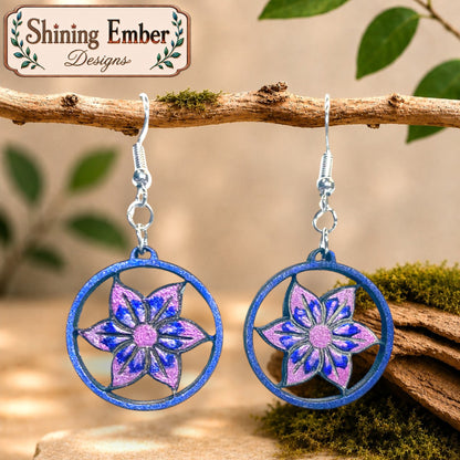 Blossom Hand-Painted Wood Earrings