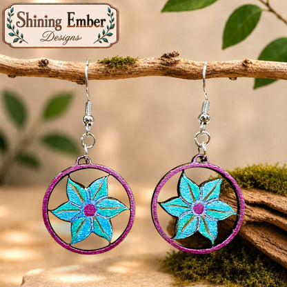 Blossom Hand-Painted Wood Earrings