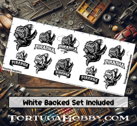 Decals - Piranha - Clear Water Slide Decals - 1:24 Scale
