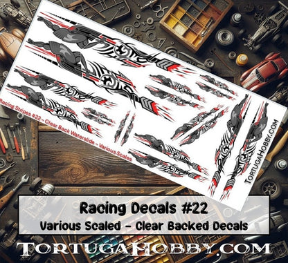 Racing Stripes #22 - Clear Waterslide - Various Scale Decals