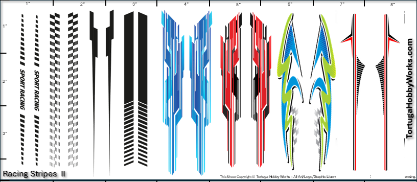 Racing Stripes II - Clear Water Slide Decals 1:24 Scale