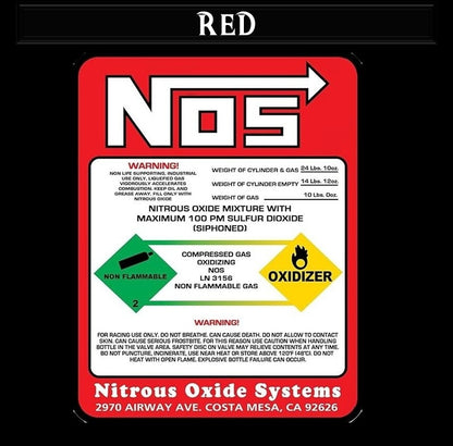 NOS Bottle Nitrous Oxide Racing Label Decals Stickers