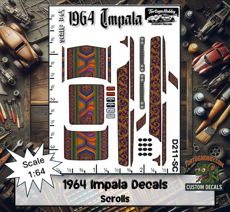 1964 Impala Custom Waterslide Decals for Total Customization