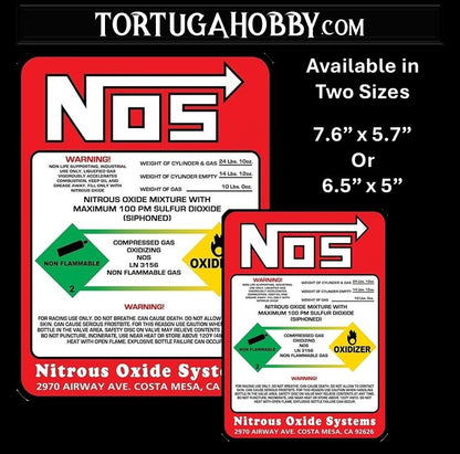 NOS Bottle Nitrous Oxide Racing Label Decals Stickers