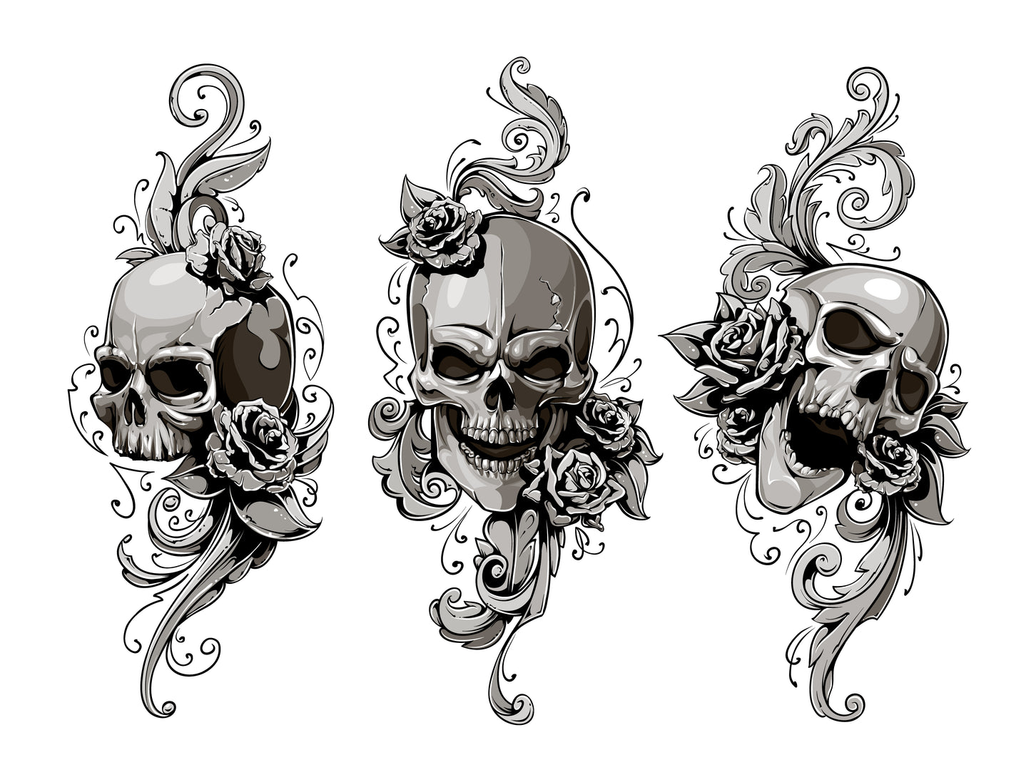 Decals - Skulls V - Clear Water Slide Decals - 1:24 Scale