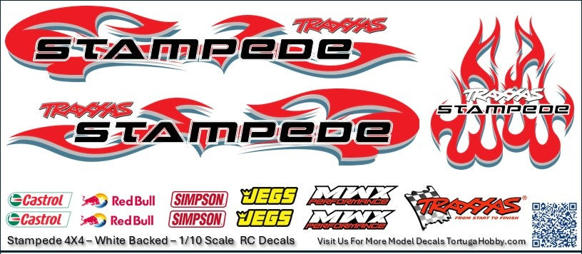 Decals - Stampede RC Decals - Clear & White Water Slide Decals - 1:10 Scale