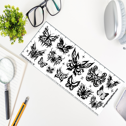 Tribal Butterflies III - Clear Water Slide Decals - Various Scales