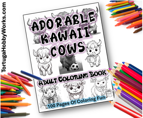 Coloring Book - Adorable Kawaii Cows Coloring Book