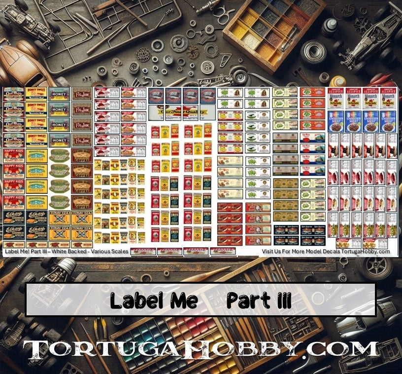 Label Me Label Decals - Great for Models, Derby, Dioramas & More