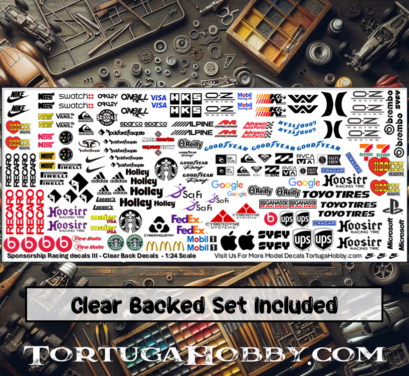 Racing Sponsorship Decals - Models Cars & Derby - 1:24 Scale