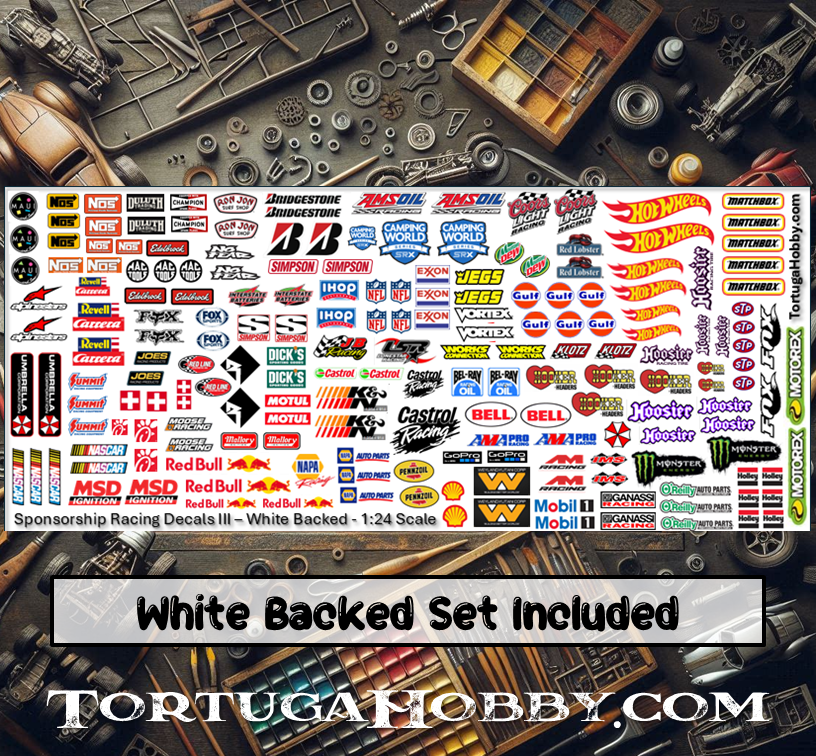 Racing Sponsorship Decals - Models Cars & Derby - 1:24 Scale