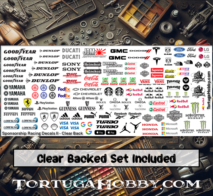 Racing Sponsorship Decals - Models Cars & Derby - 1:24 Scale
