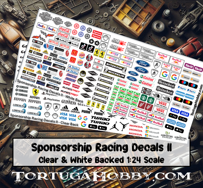 Racing Sponsorship Decals - Models Cars & Derby - 1:24 Scale