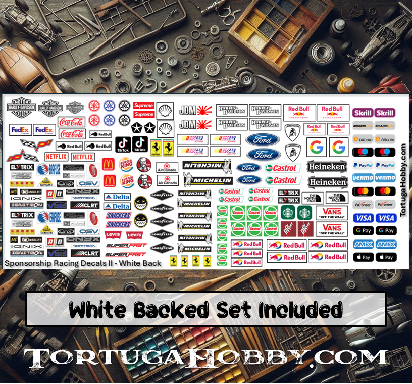 Racing Sponsorship Decals - Models Cars & Derby - 1:24 Scale