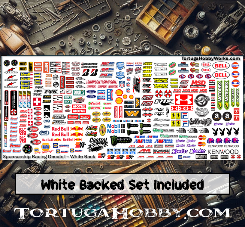 Racing Sponsorship Decals - Models Cars & Derby - 1:24 Scale