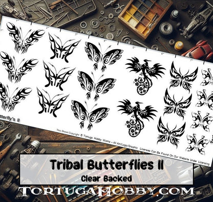 Tribal Butterflies II - Clear Water Slide Decals - Various Scales