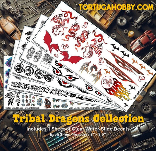 Tribal Dragons - Clear Water Slide Decals