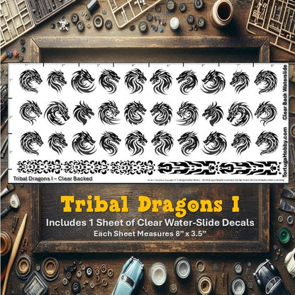 Tribal Dragons - Clear Water Slide Decals