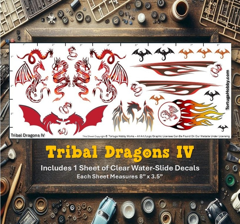 Tribal Dragons - Clear Water Slide Decals
