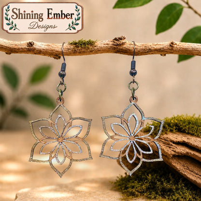 Geometric Hand-Painted Wood Earrings