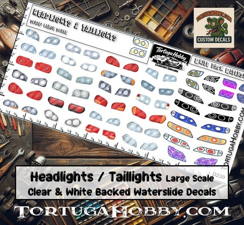 Headlights & Taillights - Waterslide Model Decals