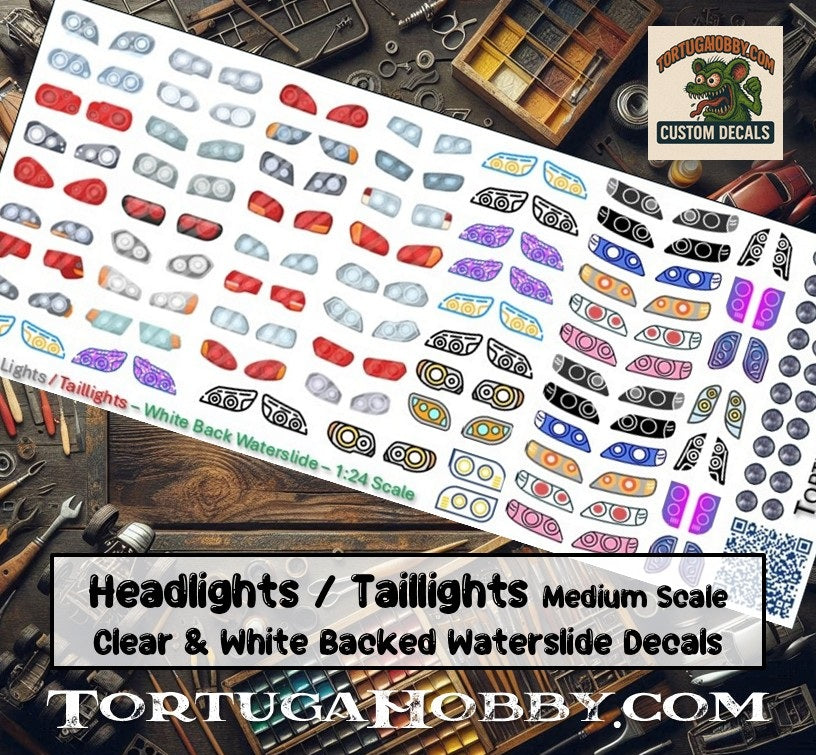 Headlights & Taillights - Waterslide Model Decals