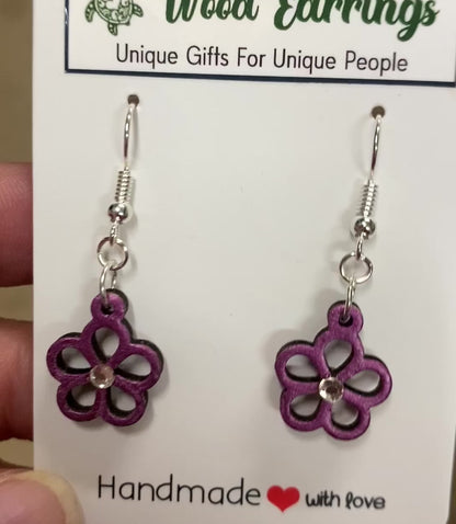 Daisy Hand-Painted Wood Earrings