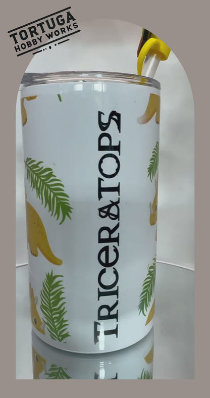 Tumblers - Triceratops - Thin Stainless Steel 12 oz Tumbler