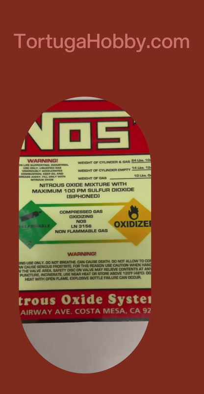 NOS Bottle Nitrous Oxide Racing Label Decals Stickers - Various Sizes