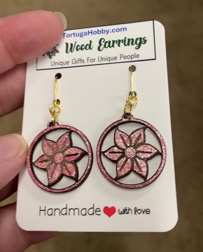 Blossom Hand-Painted Wood Earrings