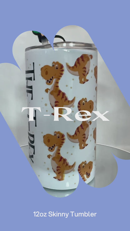 Tumblers - T-Rex Brown - Thin Stainless Steel 12oz Tumbler