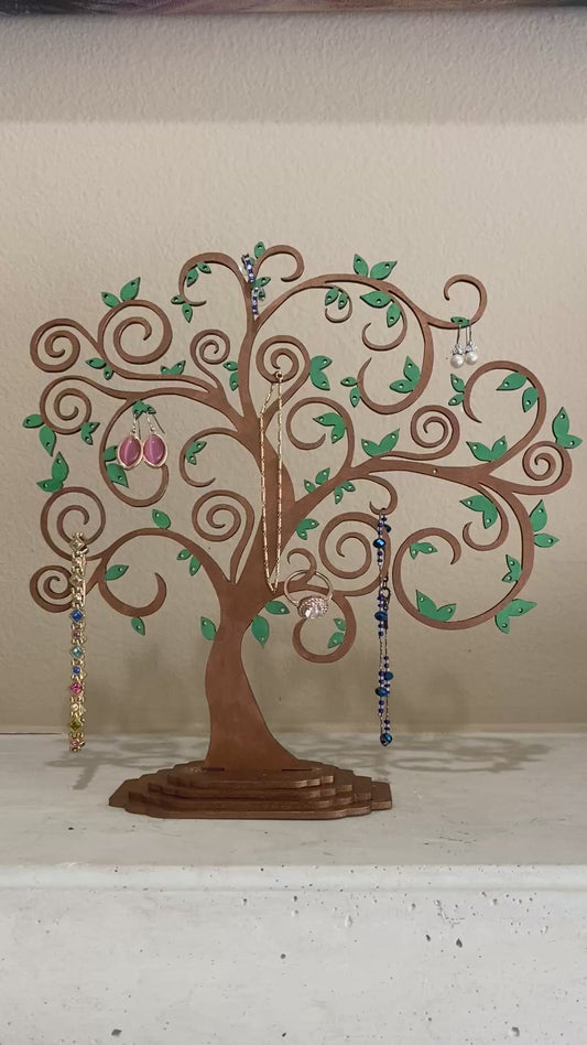 Tree Wood Jewelry Stand