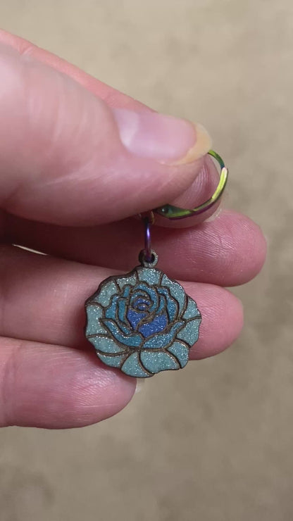 Distinct Blooms Hand-Painted Wood Earrings